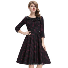 Belle Poque Stock 3/4 Sleeve Retro Vintage Cotton Women Spring Polka Dots Dress BP000135-1